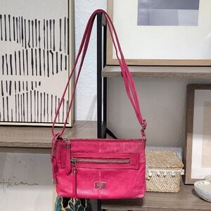 Fossil Pink Leather Crossbody Bag 🩷